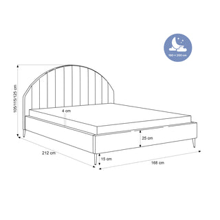Łóżko tapicerowane slim Solido IX – wysokie nogi