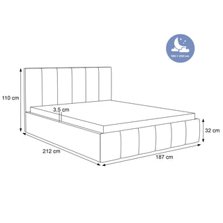 Łóżko tapicerowane slim Solido V – ślizgi