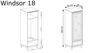 Półszuflada z lustrem W-18